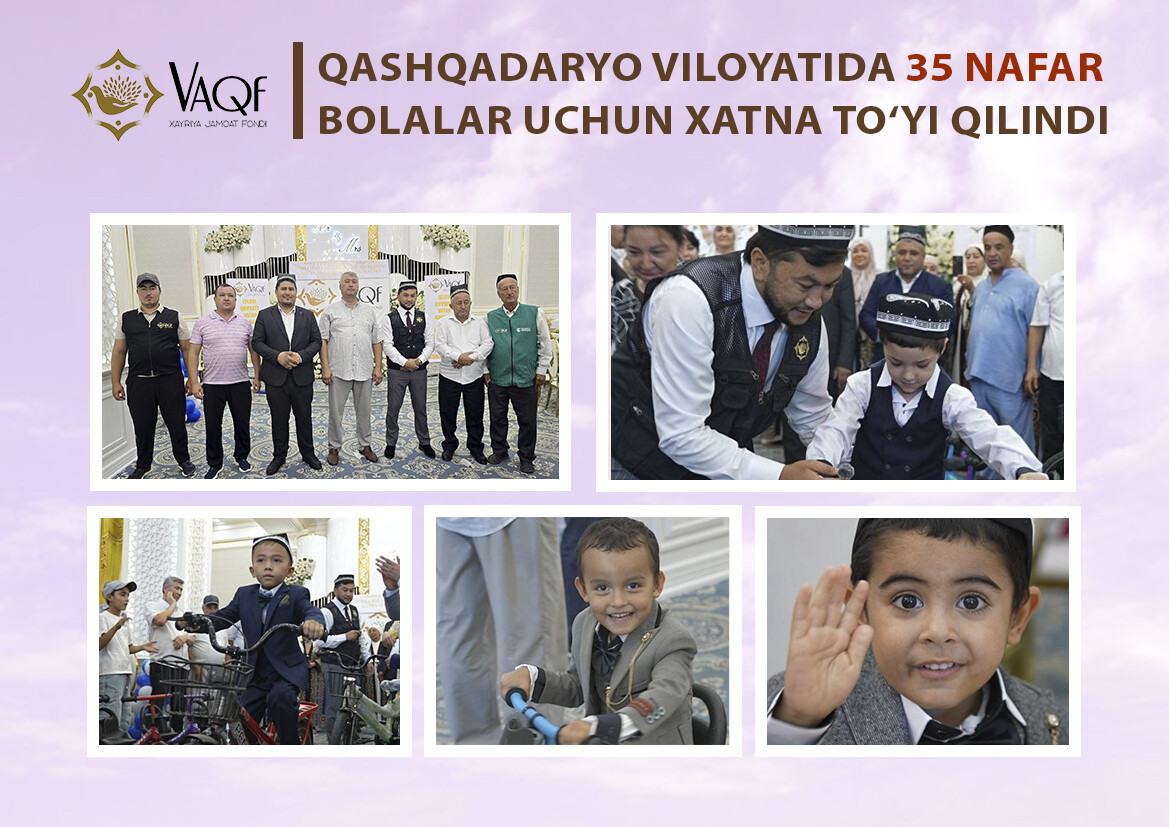 Qashqadaryo viloyatida 35 nafar  bolalar uchun xatna to‘yi qilindi