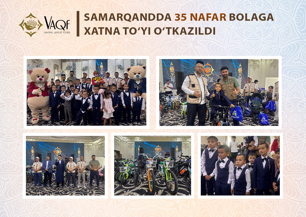 Samarqandda 35 nafar bolaga xatna to‘yi o‘tkazildi